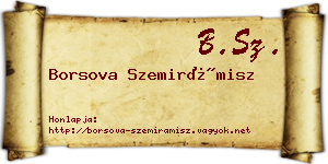 Borsova Szemirámisz névjegykártya